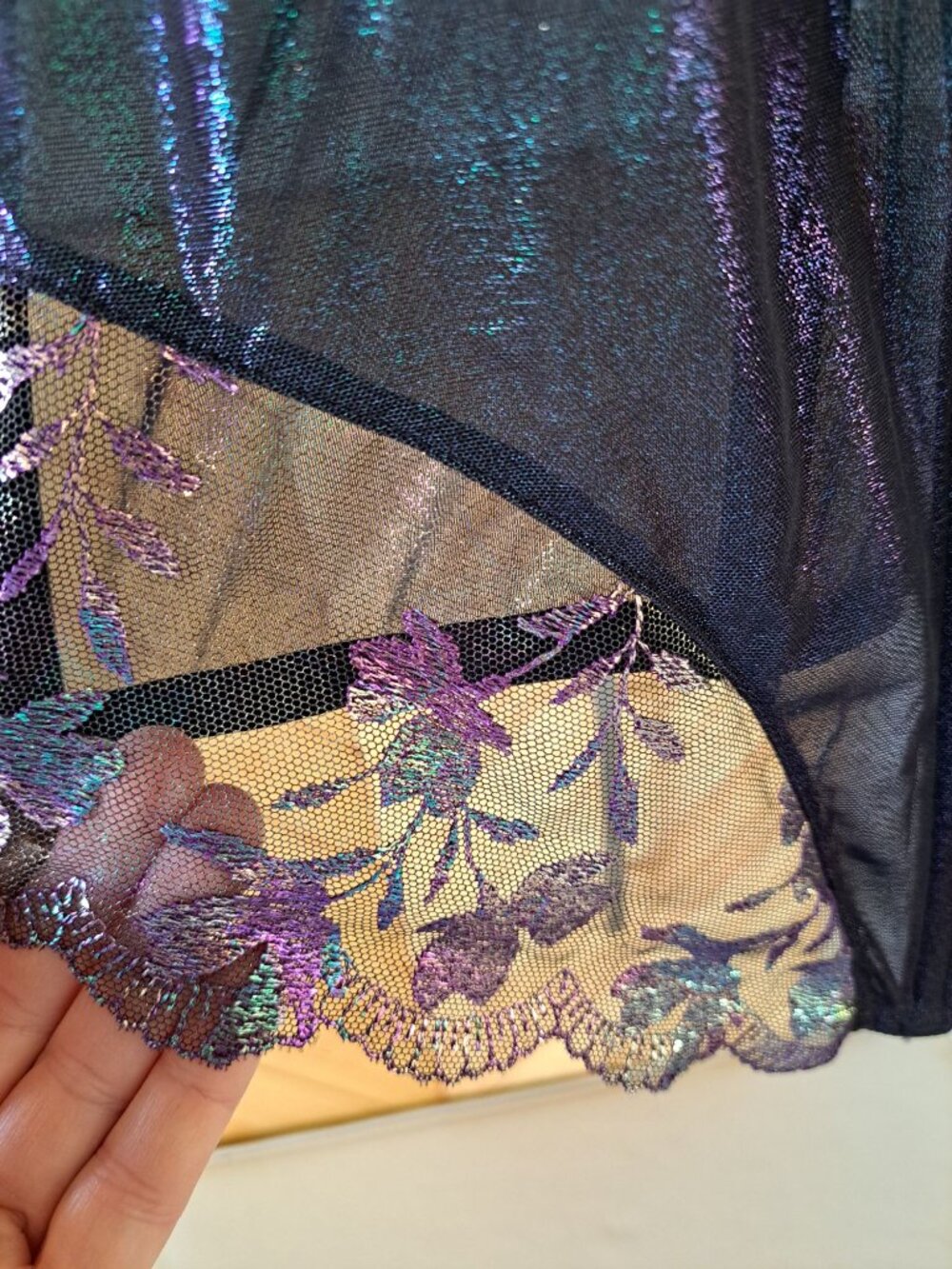Savage X Fenty 2XL Iridescent Lace Bustier Adjustable Straps Sheer Hook New - Picture 2 of 11